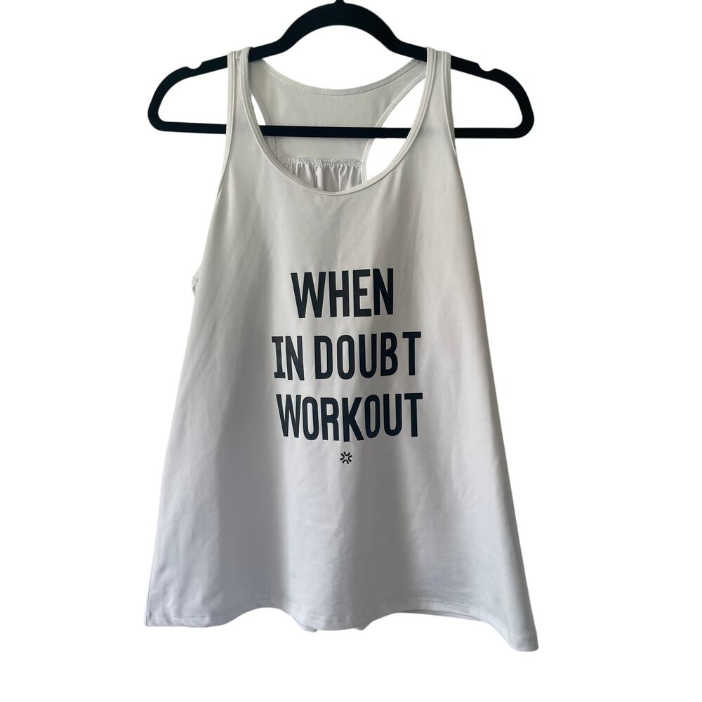 Shein 'When in Doubt Workout' Exercise Racerback Women's L